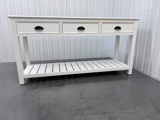 Solid Wood Frame & Warm White Painted Large Console Table RRP £499