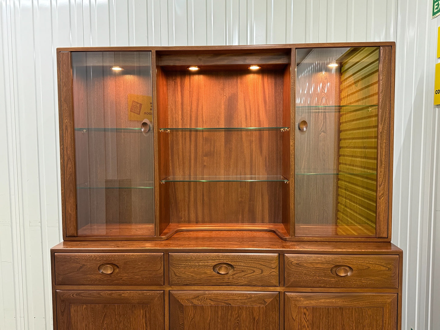 Ercol Solid Ash Wood Windsor Display Top & Sideboard with Lights