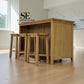 Whitewashed Finish Solid Oak & Oak Veneer Breakfast Bar Island & Stools Set, Inglesham Range, RRP £1250