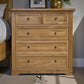 Natural Solid Oak 5 Drawer Chest, Brennan Range From Oak Furnitureland RRP £739