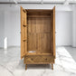 Brushed & Glazed Solid Oak Double Wardrobe, Parquet Range From Oak Furnitureland RRP £949