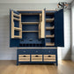 Solid Oak Top & Solid Wood Frames Triple Larder, Chester Midnight Blue Range RRP £1999