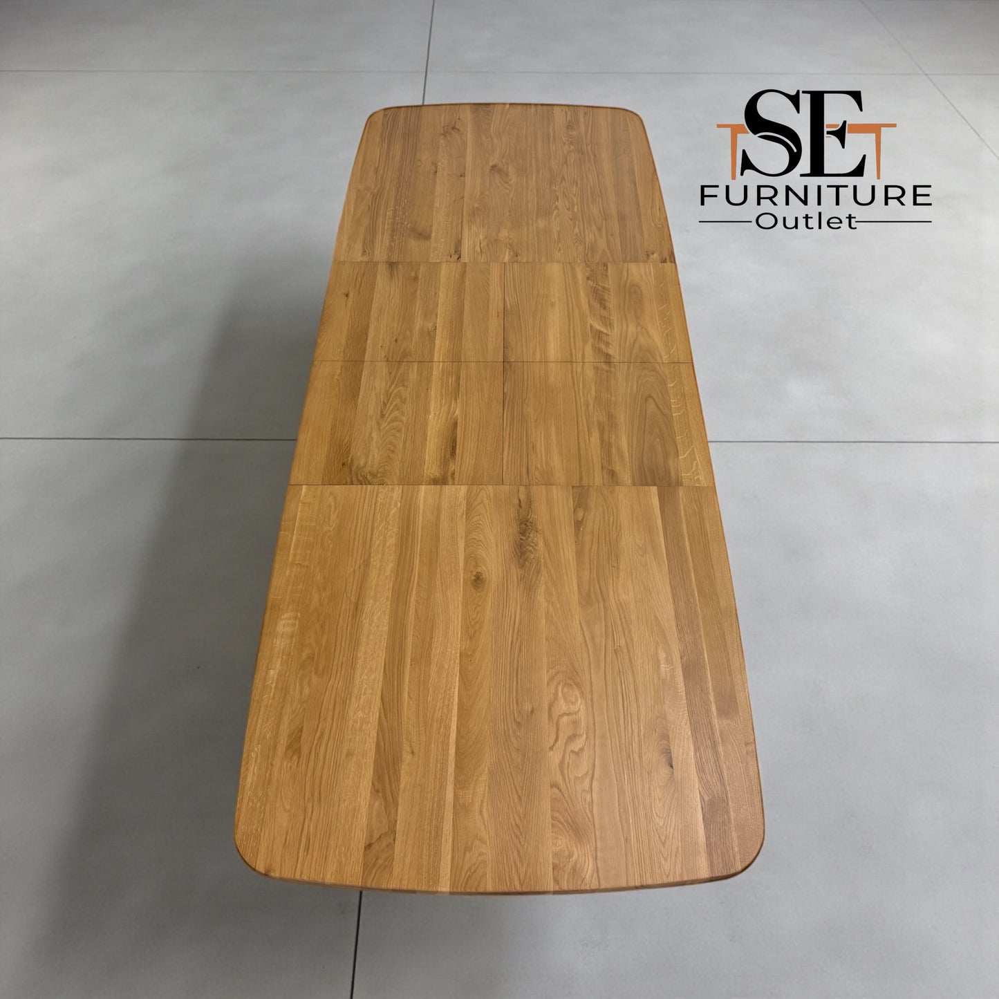 Natural Solid Oak Extending Dining Table, 6 to 10 Seater Bentley Range From Oak Furnitureland RRP £1079