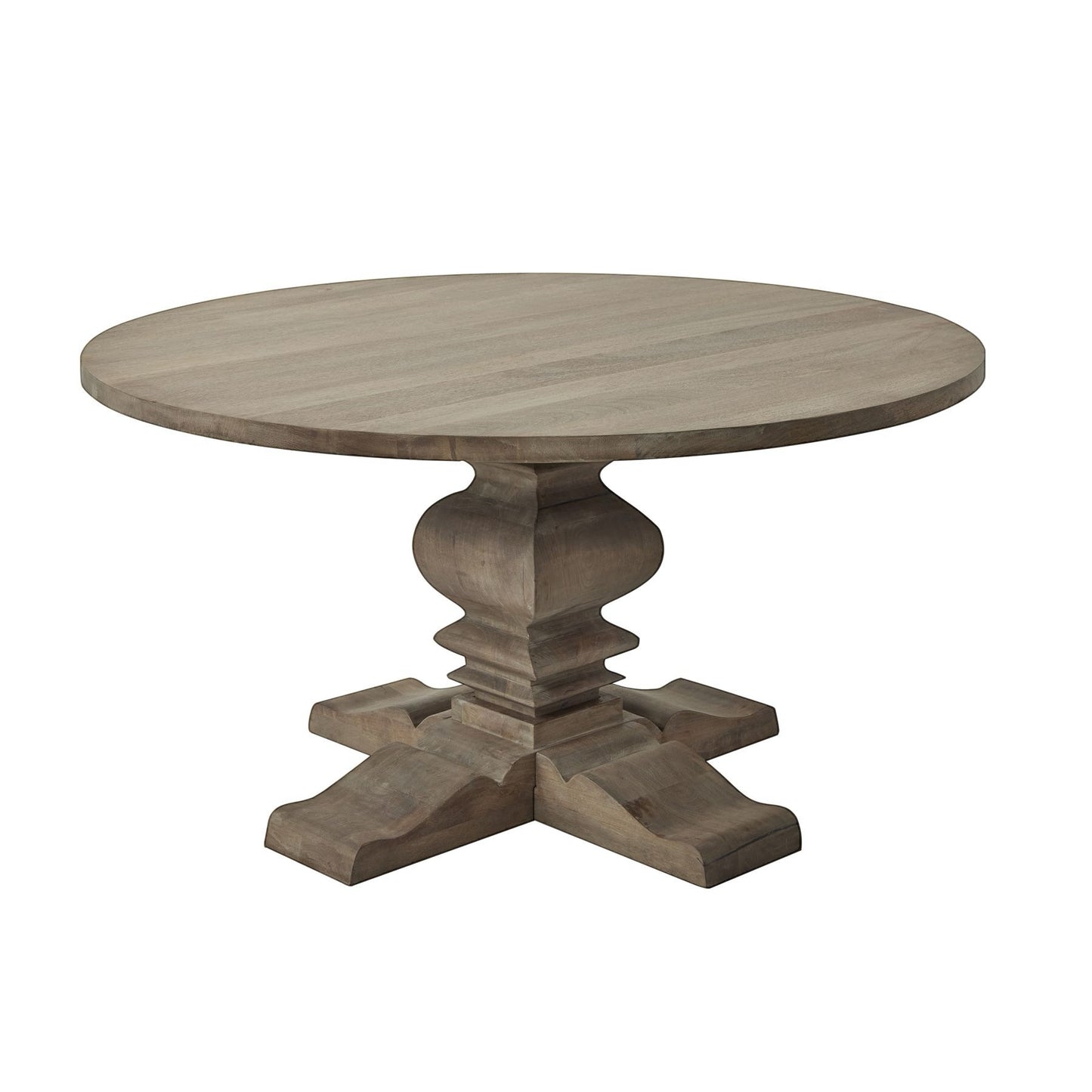 COPGROVE COLLECTION ROUND PEDESTAL SOLID WOOD FRENCH STYLE DINING TABLE