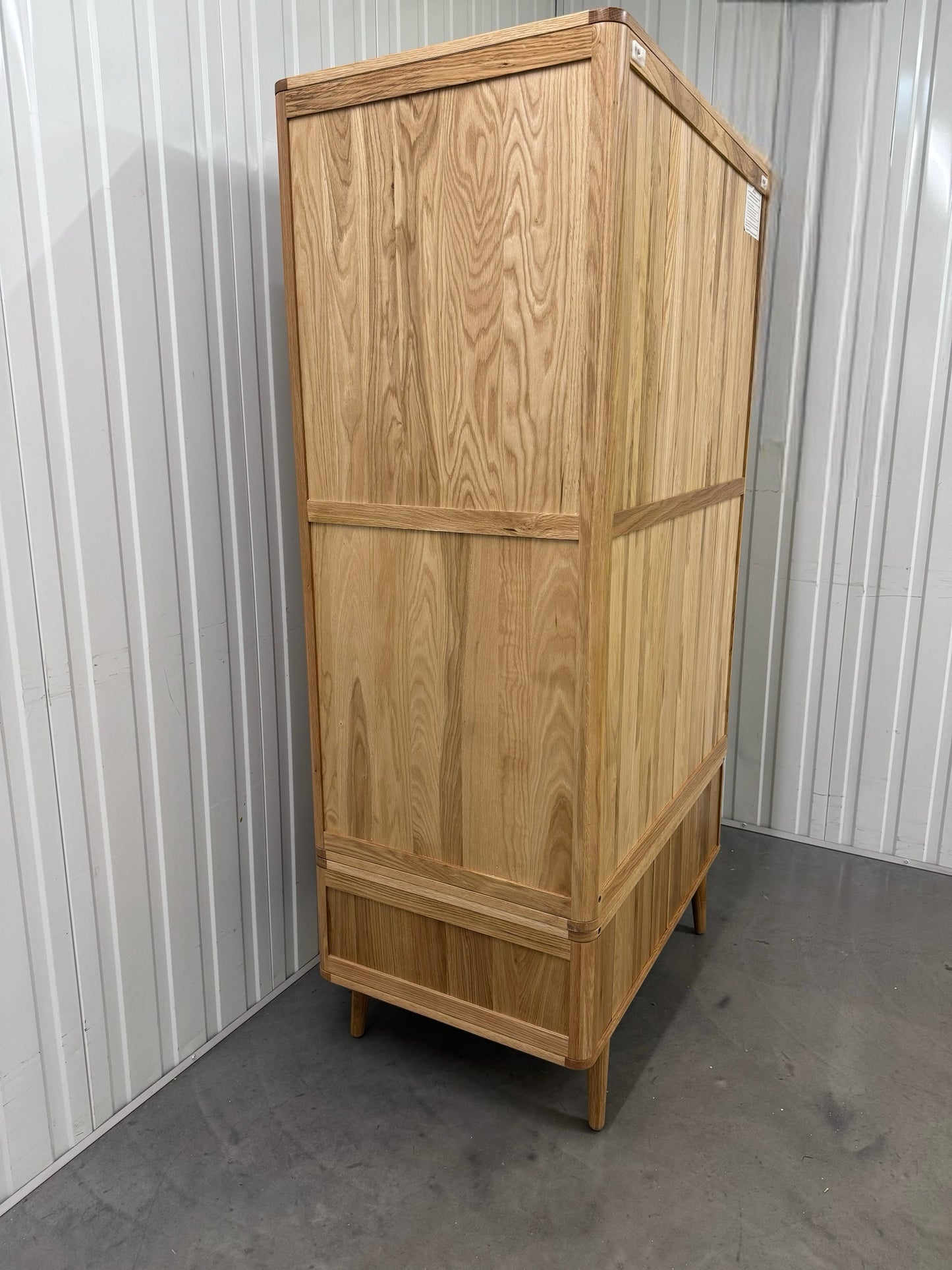 Solid Oak & Rattan Double Wardrobe RRP £1199 (No Veneer, MDF or Chipboard Used)