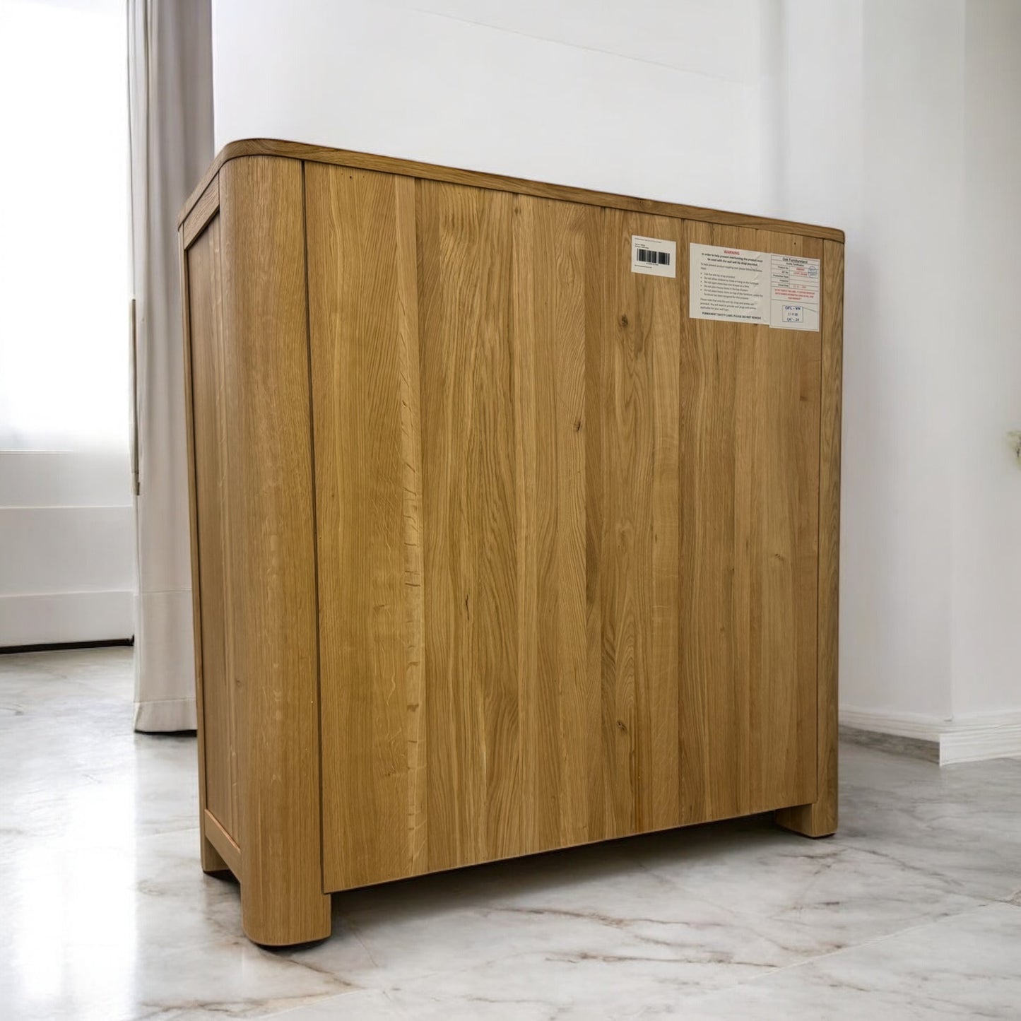 Natural Solid Oak 5 Drawer Chest of Drawers, Romsey Range From Oak Furnitureland