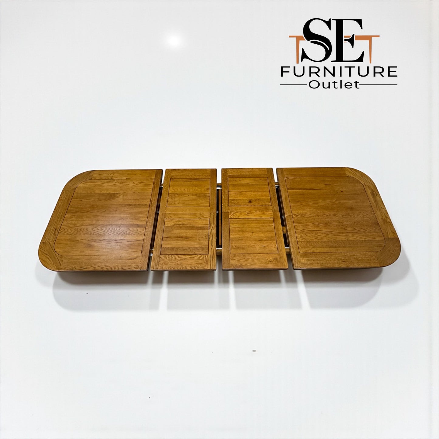 Rustic Solid Oak Extending Dining Table, 10 to 12 Seater Hercules Range From Oak Furnitureland RRP £1099