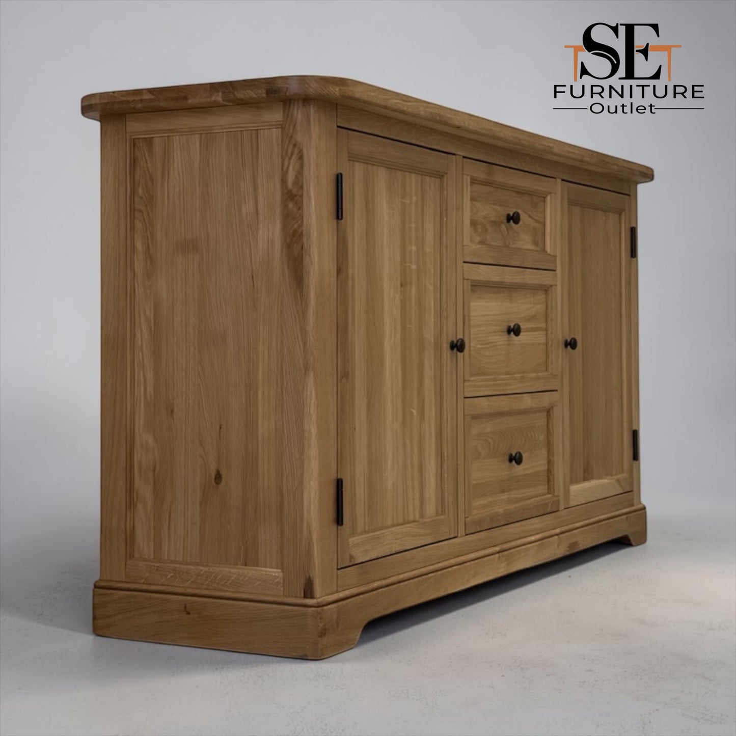 Natural Solid Oak Large Sideboard Brennan Range by Oak Furnitureland, RRP £799