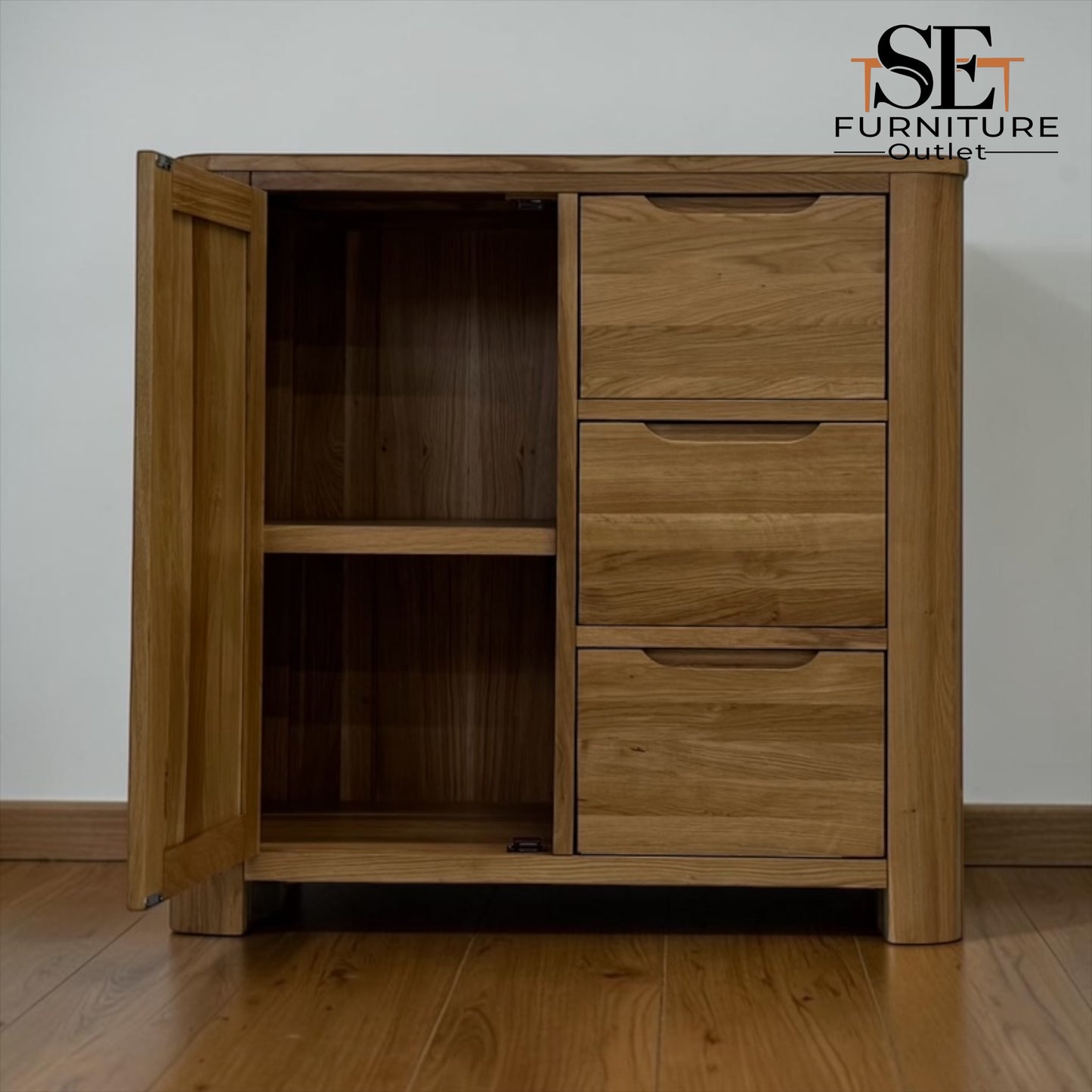 Natural Solid Oak Storage Cabinet Romsey Range, From Oak Furnitureland RRP £499