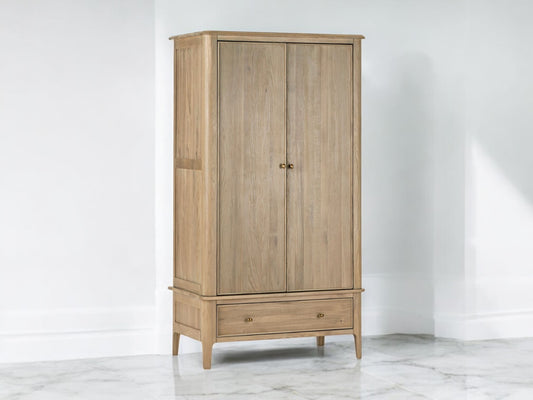 Light Natural Solid Oak Double Wardrobe Newton Range From Oak Furnitureland RRP £949