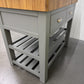 Solid Wood Top Butchers Block Kitchen Island Storm Grey RRP £799