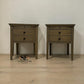 Set of 2 Solid Oak & Oak Veneer Bedside Tables from the Winchcombe Smoked Oak Range RRP £598