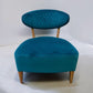 Sea Green Velvet Fabric Casual Chair With Solid Oak Frame RRP £589