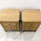Oak Furnitureland Light Natural Solid Oak 2 Drawer Bedside Tables Newton Range RRP £498