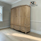 Grey-toned Limewashed Finish Solid Oak & High-Quality Oak Veneer Quad Wardrobe, Camille Range RRP £2400