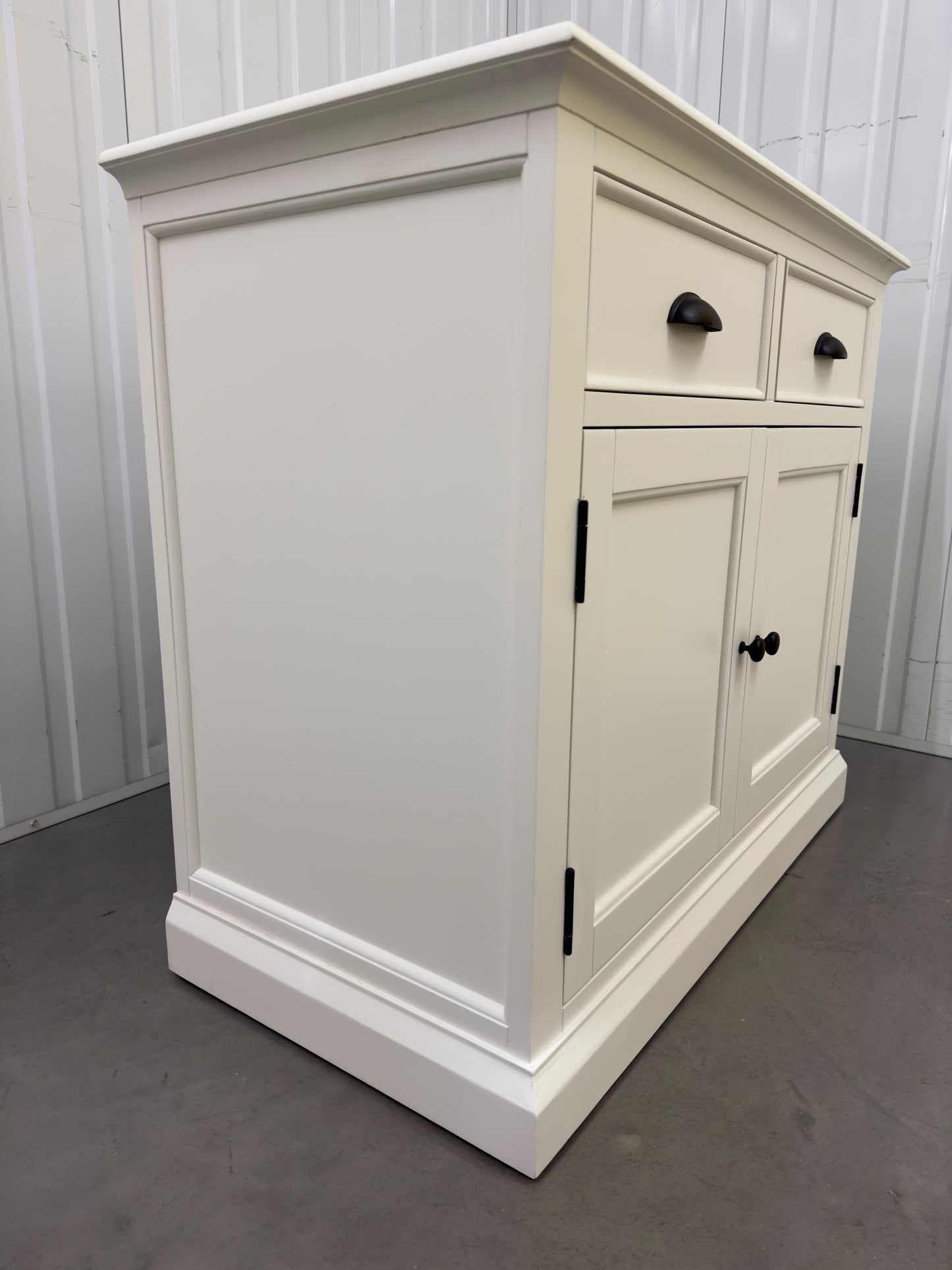 Solid Wood & Warm White Painted Panels 2 Door Sideboard RRP £499