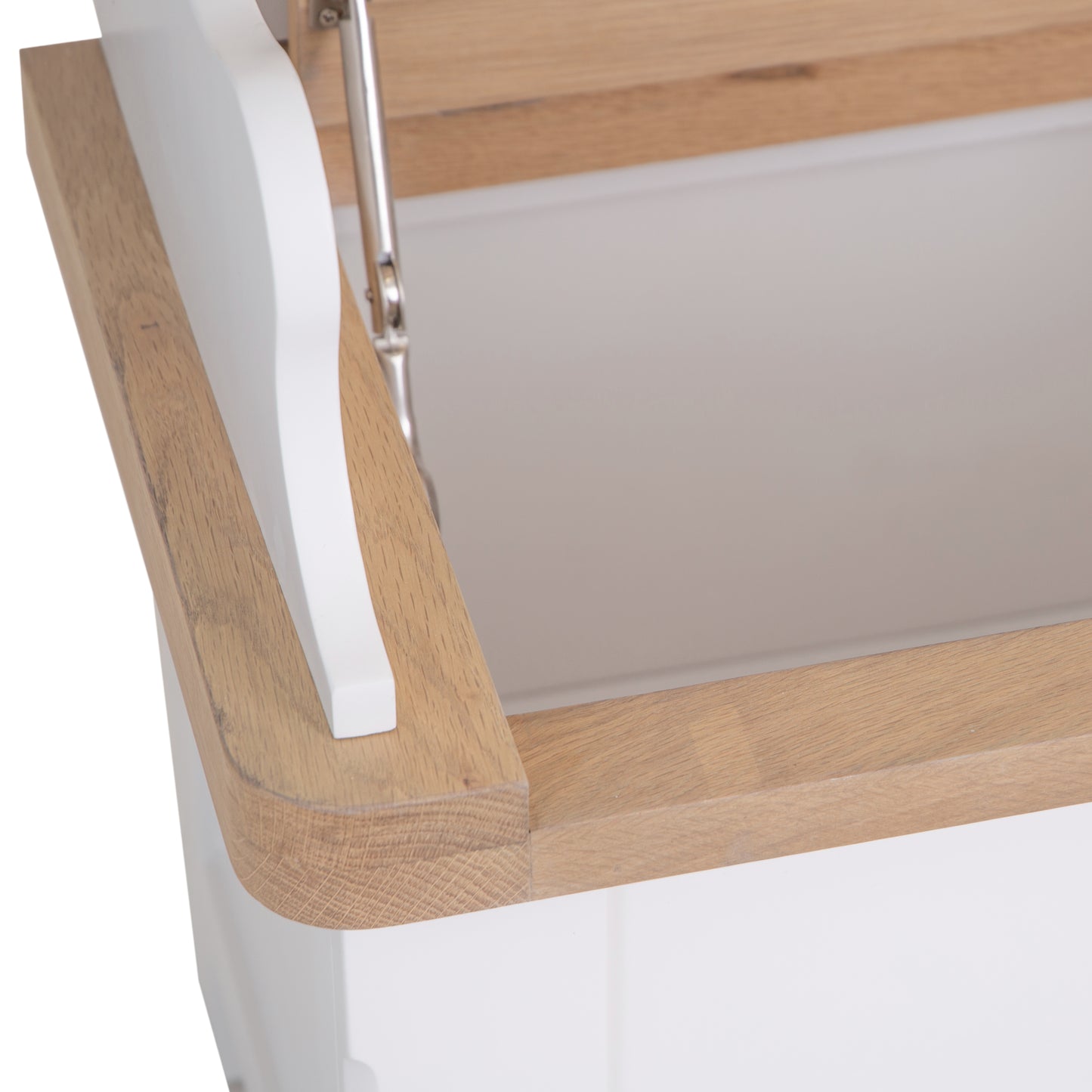 Oak Top & White Painted Hallway Cupboard with Shoe Storage Bench