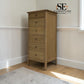 White Wax Finished Solid Oak & Oak Veneer Vanity Tallboy, Berkeley Nordic Oak Range RRP £799
