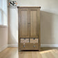 Chunky Smoked Solid Oak Double Larder with Rounded Corners and Storage Baskets, RRP £1299