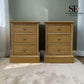 Set of 2 Whitewashed Finish Solid Oak & Oak Veneer Bedside Tables with Soft-Close Drawers RRP £899
