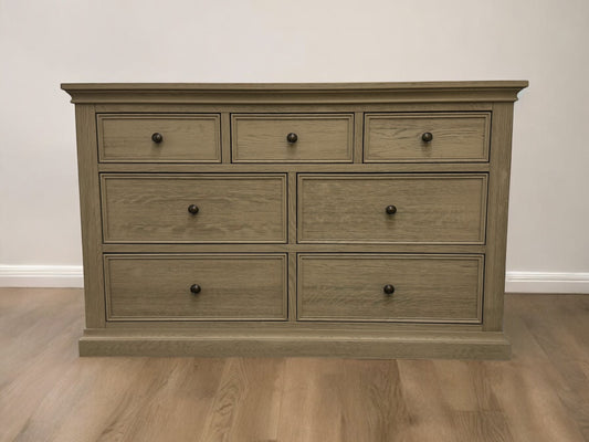 Oak Furnitureland Weathered Oak 7 Drawer Chest, Burleigh Range RRP £699