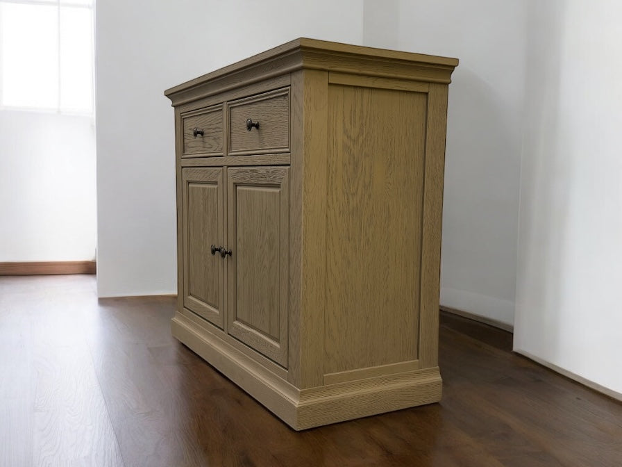 Weathered Solid Oak Small Sideboard Burleigh Range RRP £569