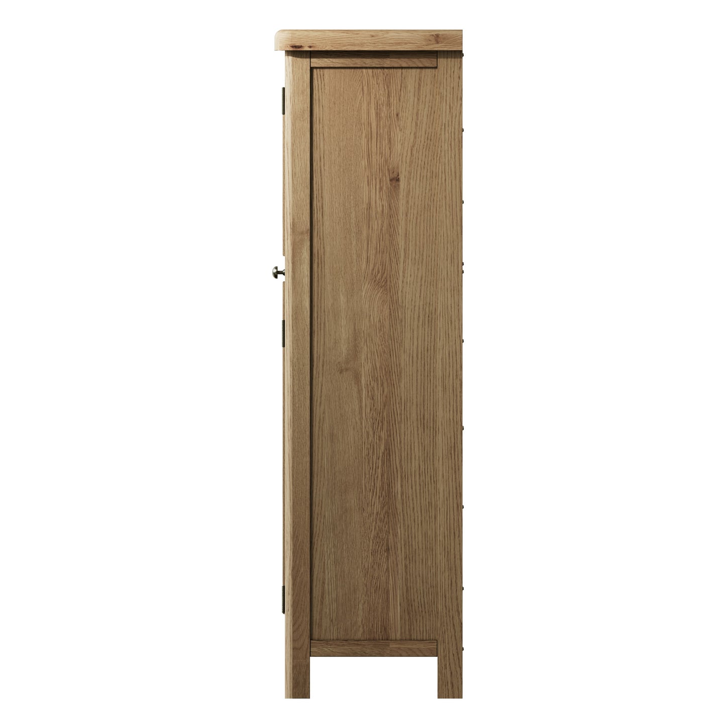 Smoked Oak Drinks Cabinet with Mirrored Back and Wine Rack