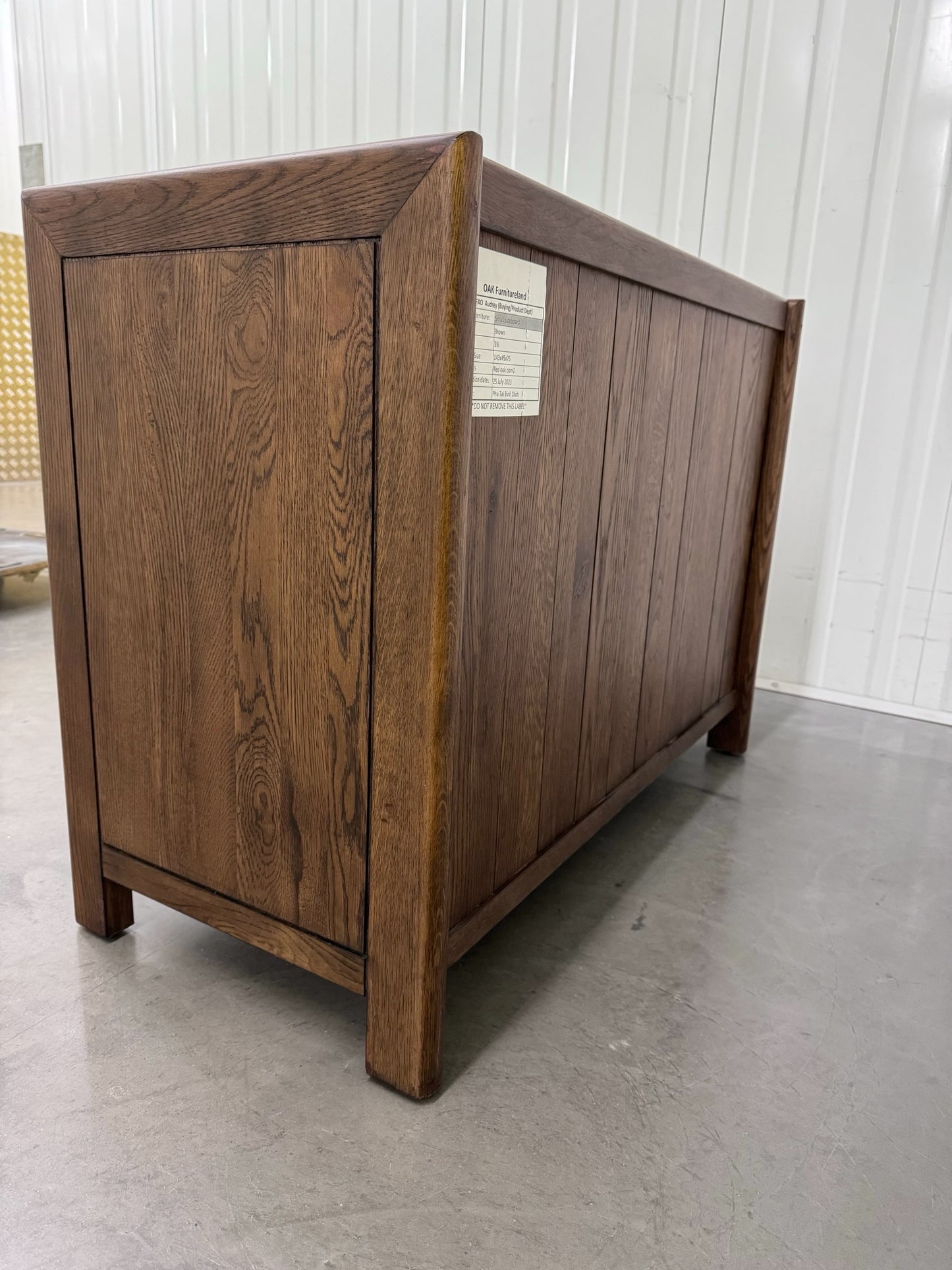 Solid Dark Oak & Luxury Black Marble Top Sideboard RRP £549