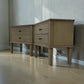 Set of 2 Smoked Solid Oak & Oak Veneer Wide 2 Drawer Bedside Tables, Bibury Smoked Oak Range, RRP £500