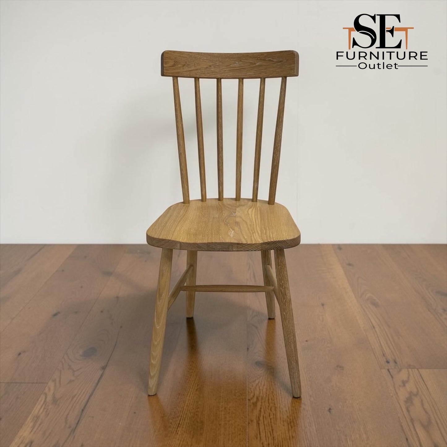 Set of 6 Solid Whitewashed Oak Spindleback Chairs, Inglesham Range RRP £1020