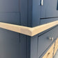 Solid Oak Top & Solid Wood Frames Triple Larder, Chester Midnight Blue Range RRP £1999
