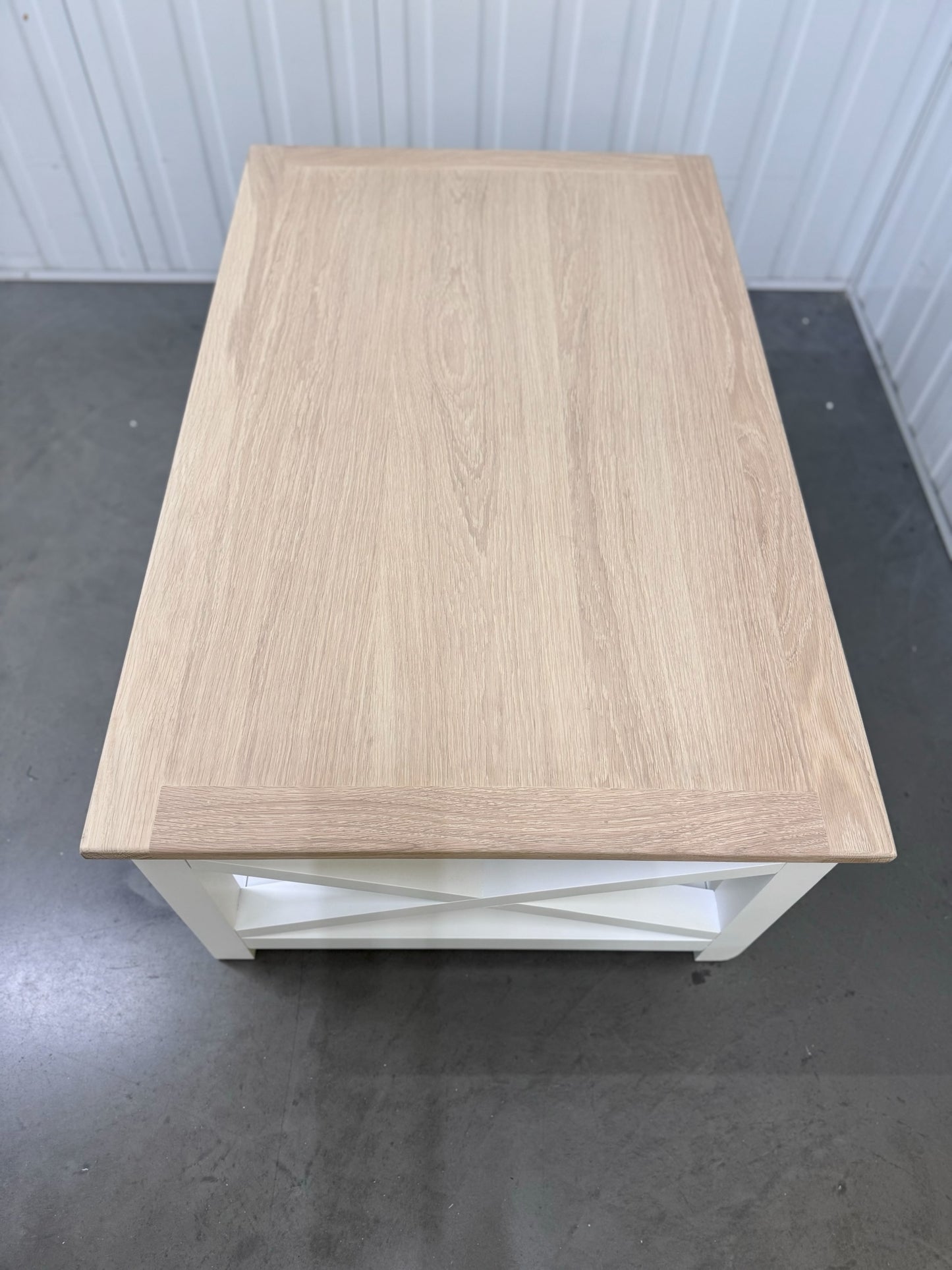 Cotswold Company White Wax Finished Oak Top & Pure White Painted Coffee Table RRP £450