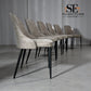Set of 6 Light Grey Suede Dining Chairs with Black Metal Legs from Oak Furnitureland RRP £220