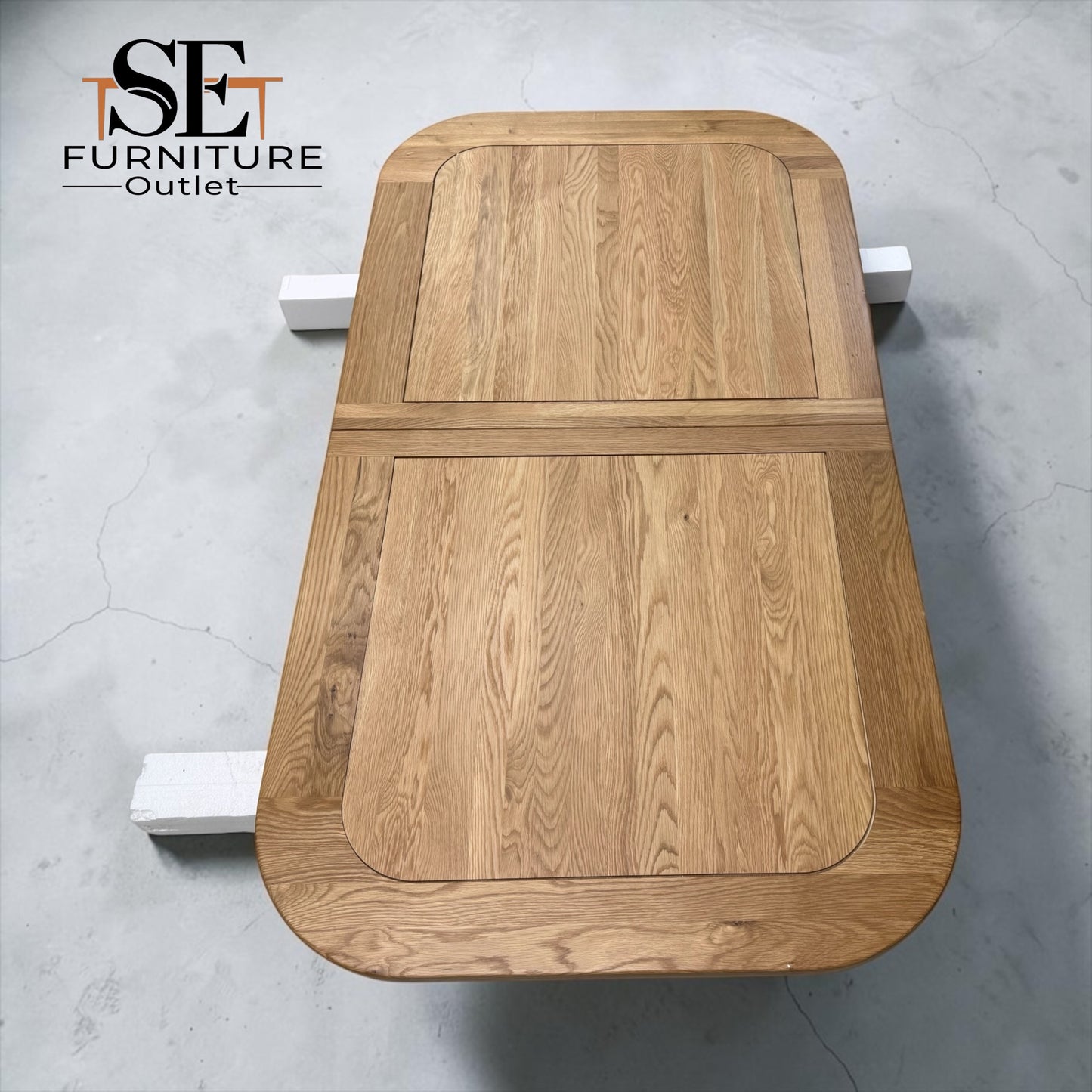 Natural Solid Oak Extending Dining Table, 10 to 12 Seater Hercules Range From Oak Furnitureland RRP £1099