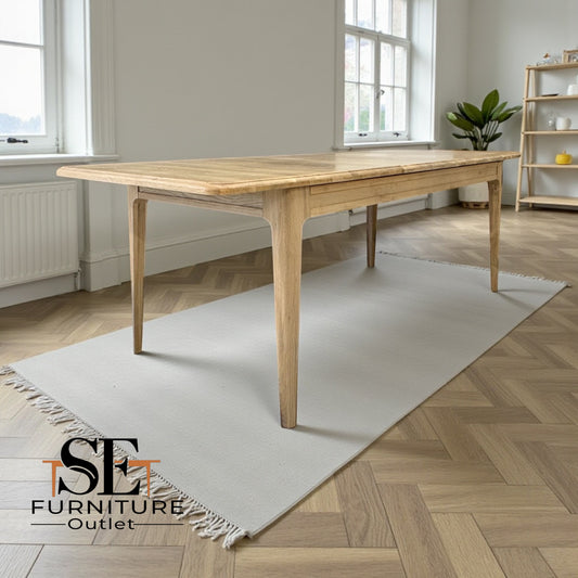 Light Natural Solid Oak Extending Dining Table, 6 to 8 Seater Newton Range From Oak Furnitureland RRP £869