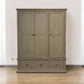 Oak Furnitureland Weathered Oak Triple Wardrobe with Tie Rack & Glass Mirror, Burleigh Range RRP £1649