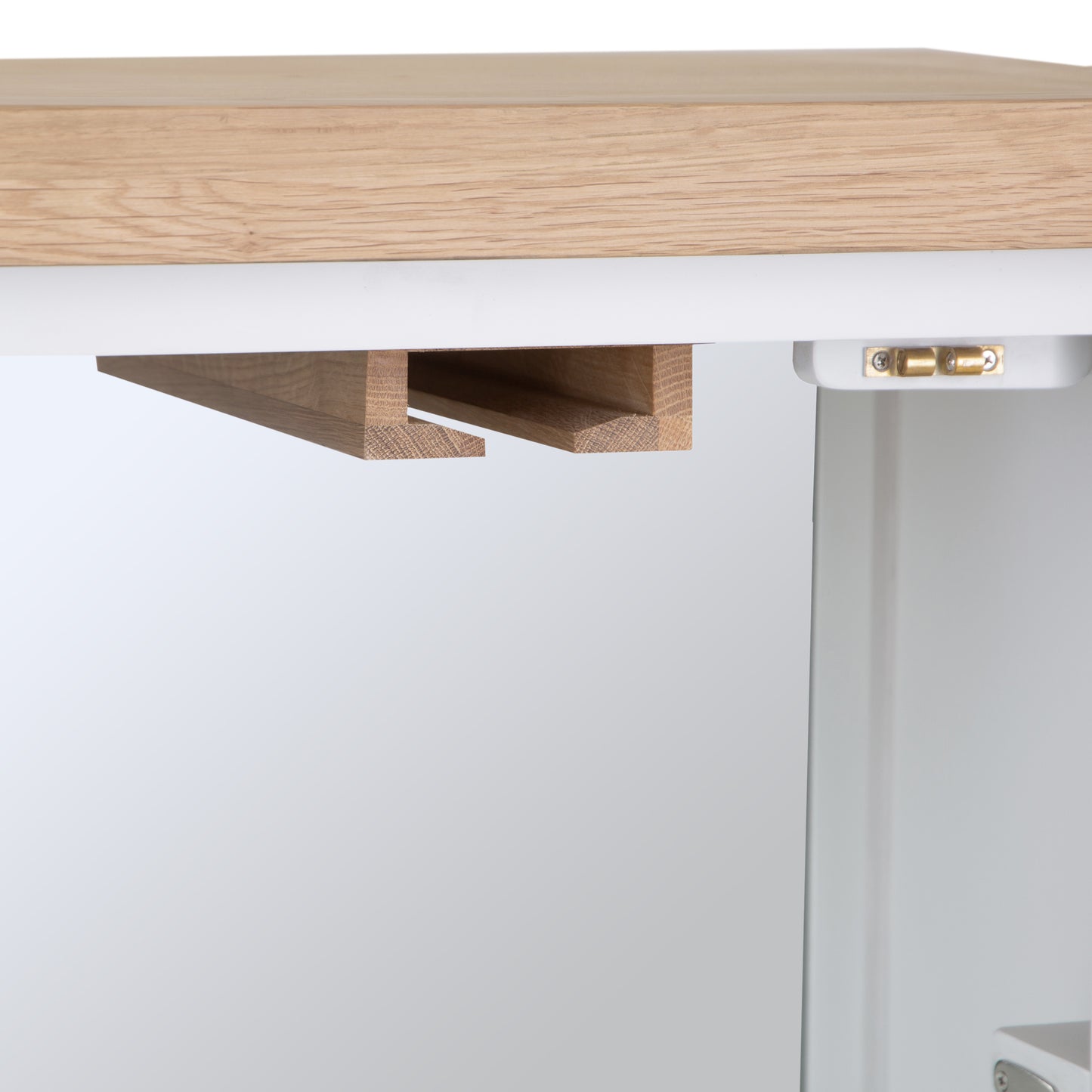 Oak Top & White Painted Drinks Bureau with Wine Rack
