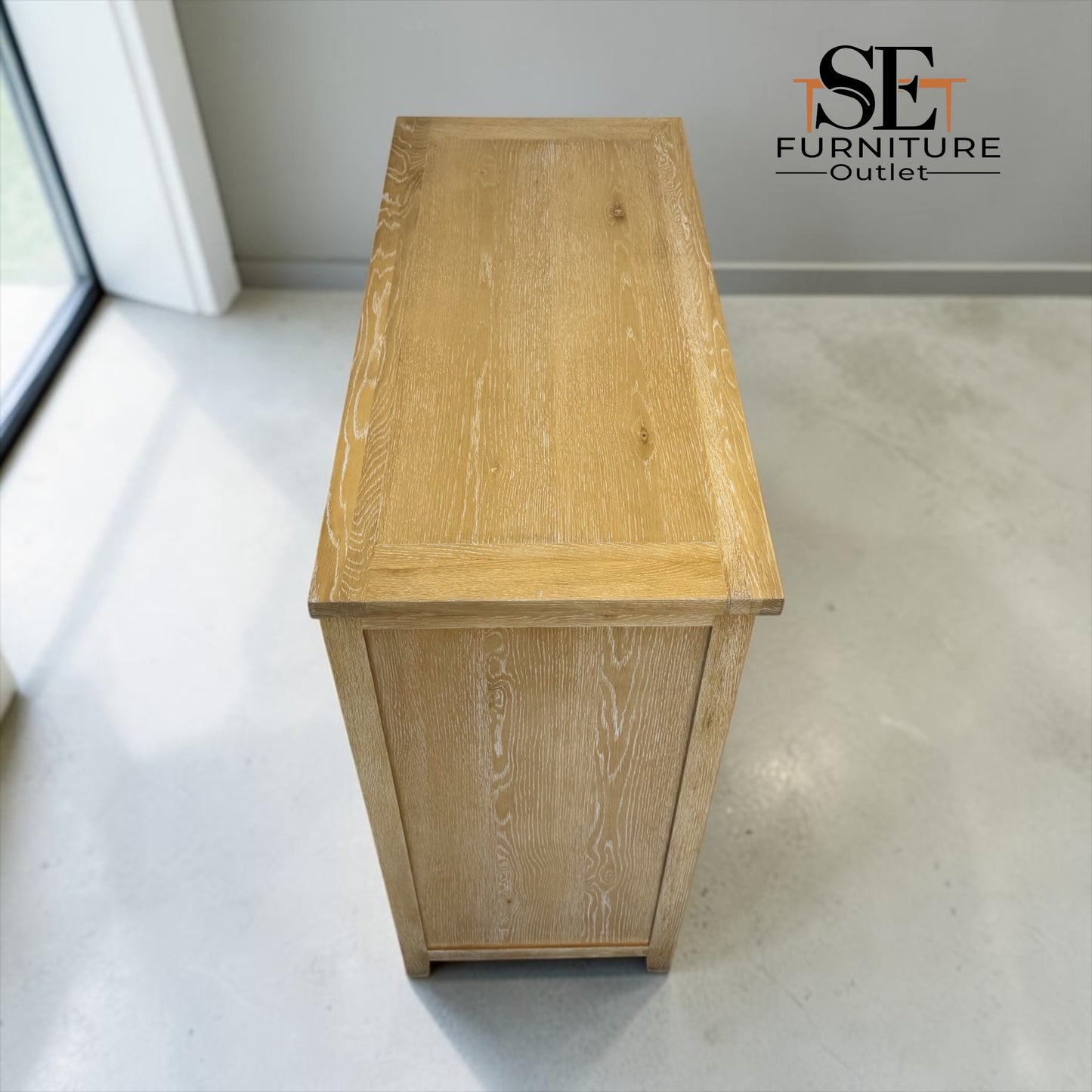 Whitewashed Finish Solid Oak & Quality Oak Veneer 7 Drawer Chest, Inglesham Range, RRP £899