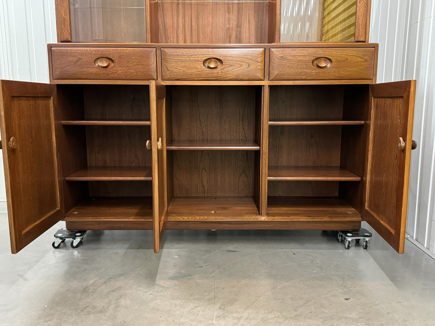 Ercol Solid Ash Wood Windsor Display Top & Sideboard with Lights