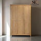 Solid Oak & High-Quality Oak Veneer Whitewashed Finish 3-Door Hallway Cupboard, Inglesham Range RRP £1600