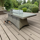 Moda Furnishings Premium Quality 8 Seater Large Rectangular Table with Gas Fire Pit, RRP £1299