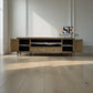 Grey-toned Limewashed Finish Solid Oak and Quality Oak Veneer XXL Tv Stand Fits up to 90", Camille Range RRP £1099