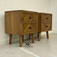 Set of 2 Brushed and Glazed Solid Oak 2-Drawer Bedside Tables, Parquet Range, from Oak Furnitureland
