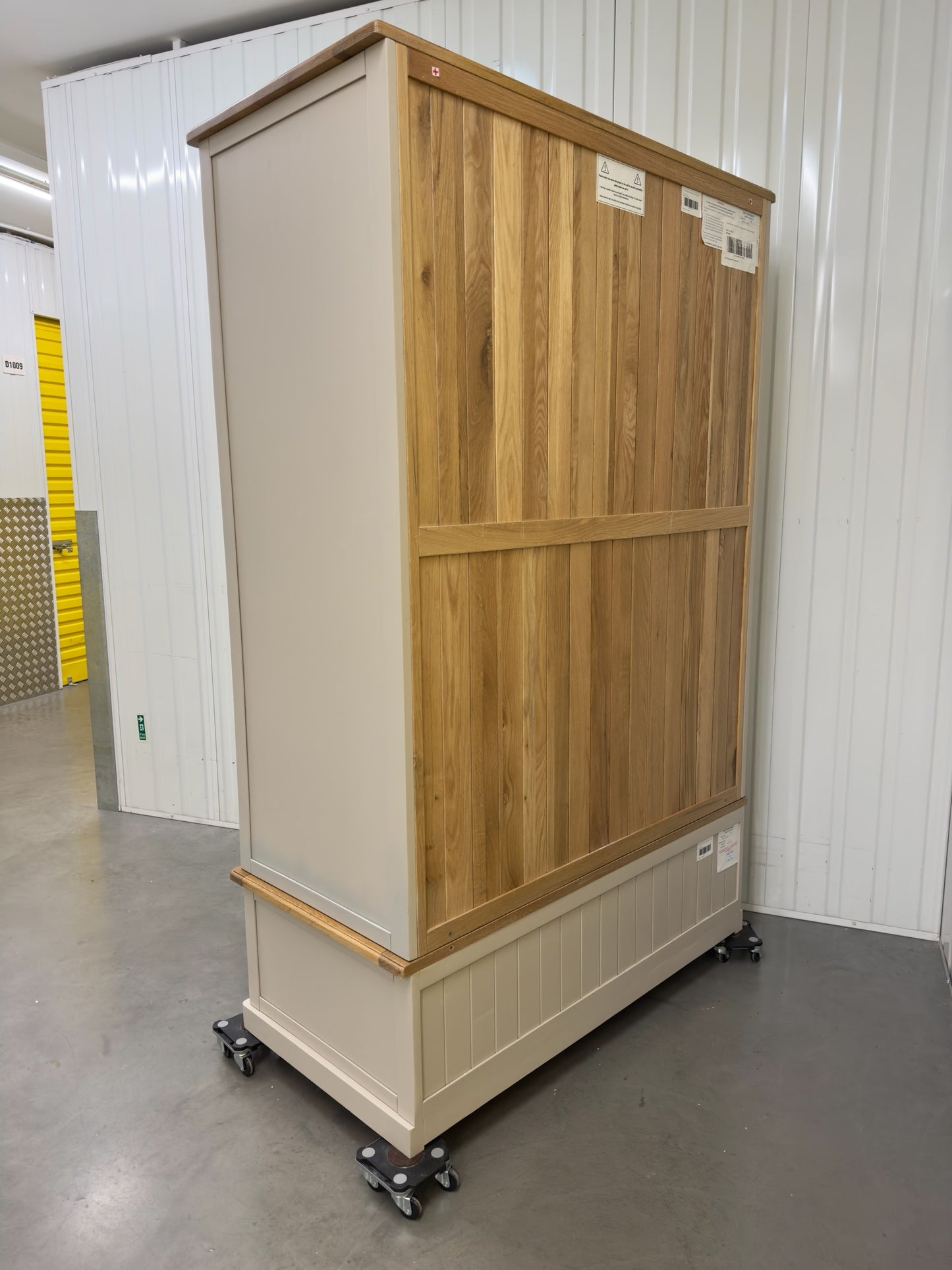 Oak Furnitureland Natural Oak & Grey Painted Double Wardrobe Henley Range RRP £899