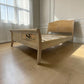 Whitewashed Finish Solid Oak & Oak Veneer King Size Sleigh Bed