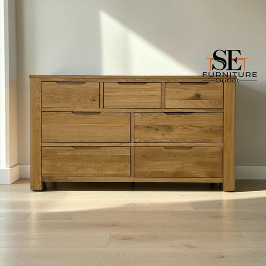 Solid Oak 7 Drawer Chest of Drawers, Romsey Range, From Oak Furnitureland RRP £699
