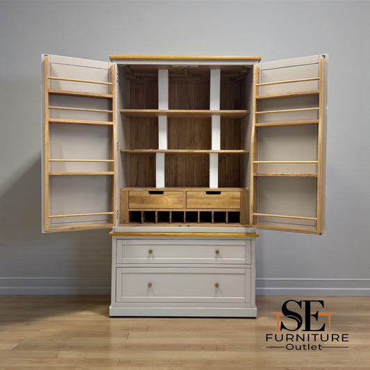 Natural Solid Oak & Painted Double Larder, Henley Range From Oak Furnitureland RRP £1599