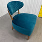 Sea Green Velvet Fabric Casual Chair With Solid Oak Frame RRP £589