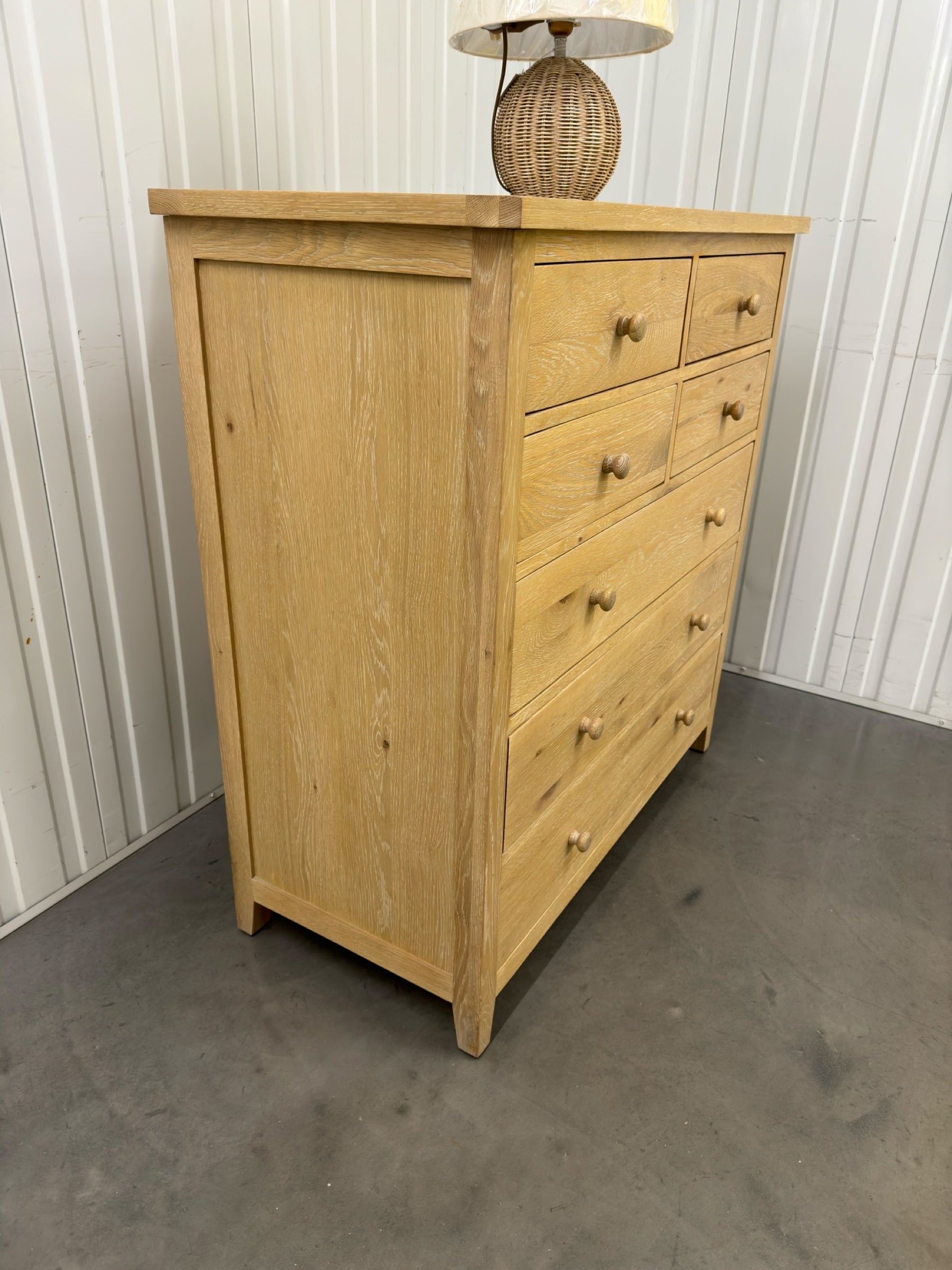 Cotswold Company Whitewash Oak 7 Drawer Chest Inglesham Range RRP 850 SE Furniture Outlet