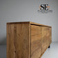 Chunky Solid Acacia Wood Live Edge 4-Door Extra Large Sideboard with Gun Metal Legs RRP £1299